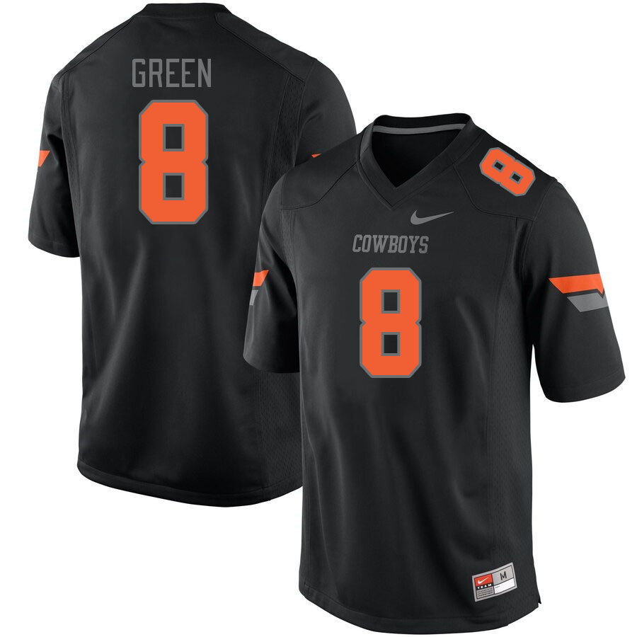 Men #8 Blaine Green Oklahoma State Cowboys College Football Jerseys Stitched-Black - Click Image to Close